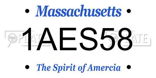1AES58 Massachusetts License Plate
