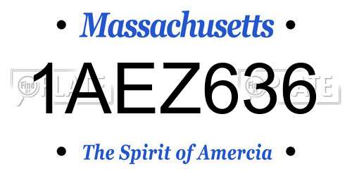 1AEZ636 Massachusetts License Plate