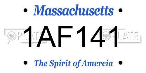 1AF141 Massachusetts License Plate