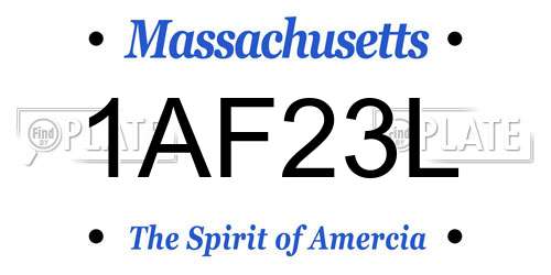 1AF23L Massachusetts License Plate