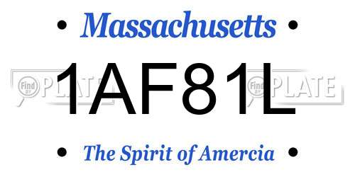 1AF81L Massachusetts License Plate