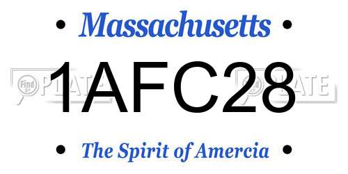 1AFC28 Massachusetts License Plate