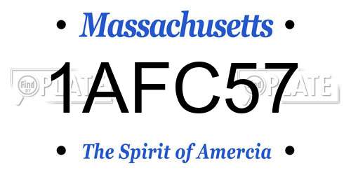 1AFC57 Massachusetts License Plate