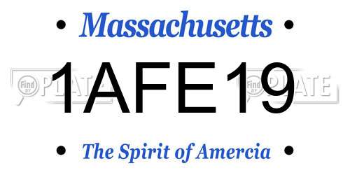 1AFE19 Massachusetts License Plate