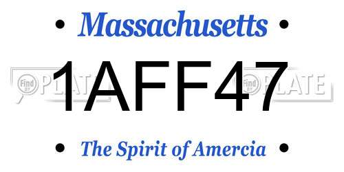 1AFF47 Massachusetts License Plate