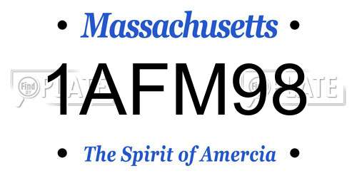 1AFM98 Massachusetts License Plate