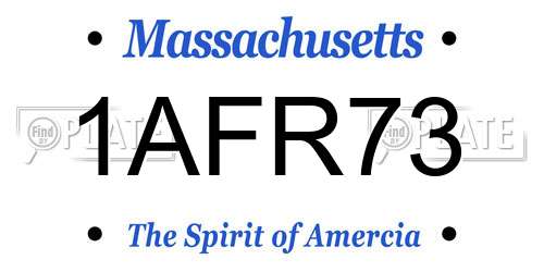 1AFR73 Massachusetts License Plate