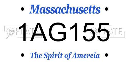 1AG155 Massachusetts License Plate