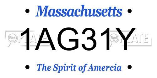 1AG31Y Massachusetts License Plate