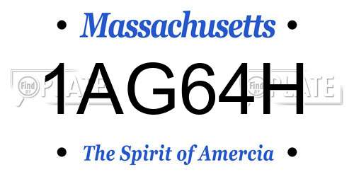 1AG64H Massachusetts License Plate