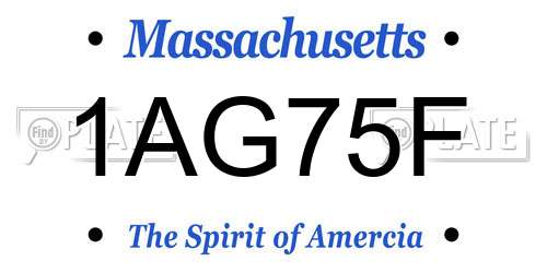 1AG75F Massachusetts License Plate