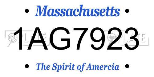 1AG7923 Massachusetts License Plate