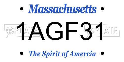 1AGF31 Massachusetts License Plate