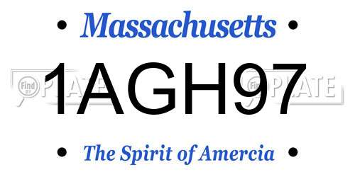 1AGH97 Massachusetts License Plate