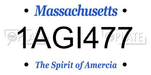 1AGI477 Massachusetts License Plate