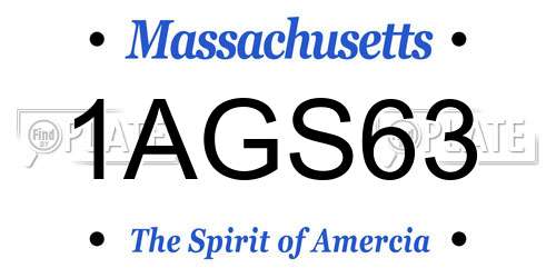 1AGS63 Massachusetts License Plate