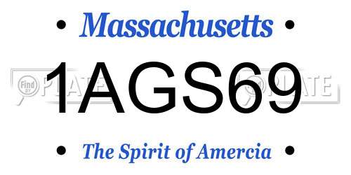 1AGS69 Massachusetts License Plate