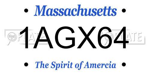 1AGX64 Massachusetts License Plate