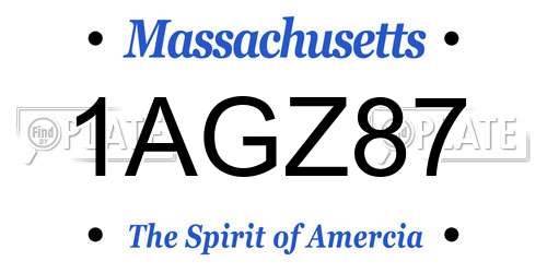 1AGZ87 Massachusetts License Plate
