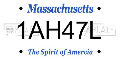 1AH47L Massachusetts License Plate