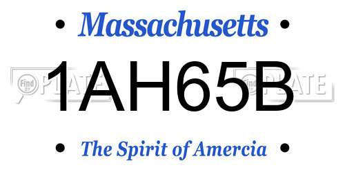 1AH65B Massachusetts License Plate
