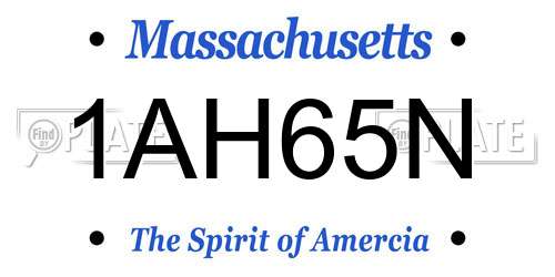 1AH65N Massachusetts License Plate