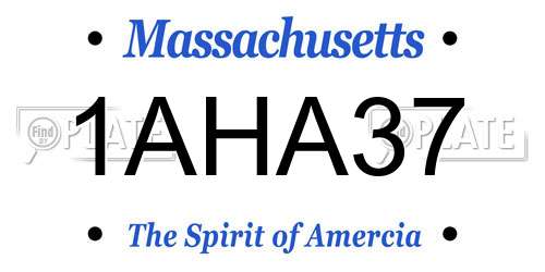 1AHA37 Massachusetts License Plate