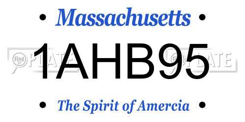 1AHB95 Massachusetts License Plate