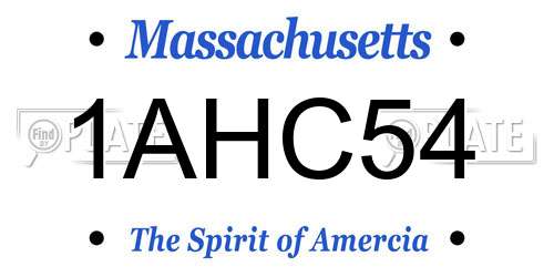 1AHC54 Massachusetts License Plate