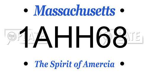 1AHH68 Massachusetts License Plate