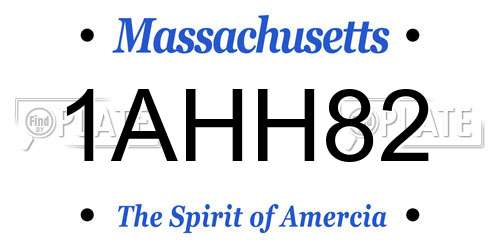 1AHH82 Massachusetts License Plate