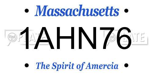 1AHN76 Massachusetts License Plate