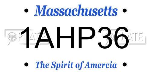 1AHP36 Massachusetts License Plate