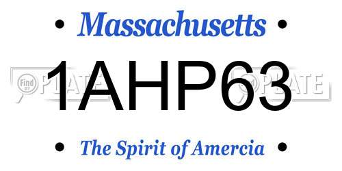 1AHP63 Massachusetts License Plate