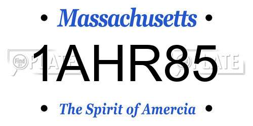 1AHR85 Massachusetts License Plate