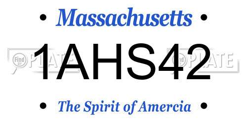 1AHS42 Massachusetts License Plate