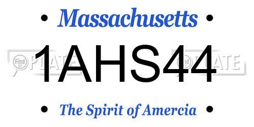 1AHS44 Massachusetts License Plate