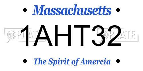 1AHT32 Massachusetts License Plate
