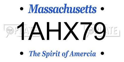 1AHX79 Massachusetts License Plate