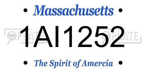 1AI1252 Massachusetts License Plate