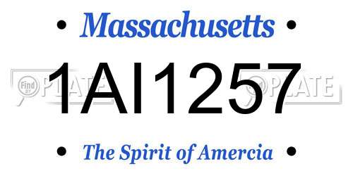 1AI1257 Massachusetts License Plate