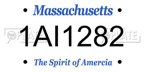 1AI1282 Massachusetts License Plate