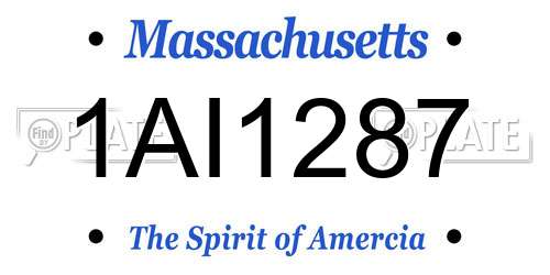 1AI1287 Massachusetts License Plate