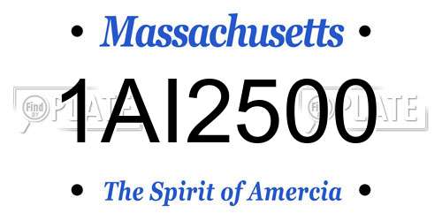 1AI2500 Massachusetts License Plate