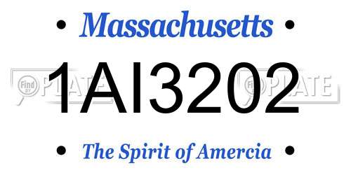 1AI3202 Massachusetts License Plate