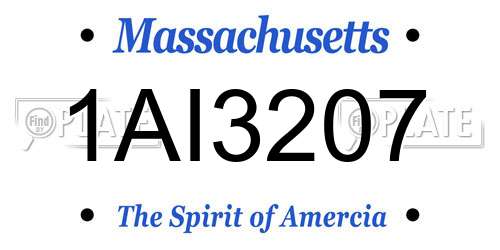 1AI3207 Massachusetts License Plate