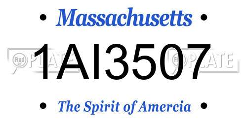1AI3507 Massachusetts License Plate