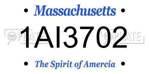 1AI3702 Massachusetts License Plate