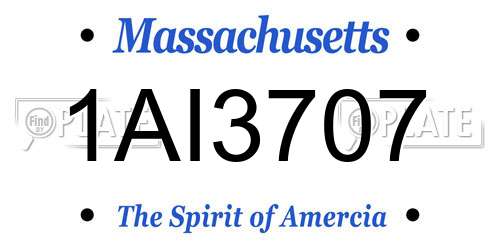 1AI3707 Massachusetts License Plate
