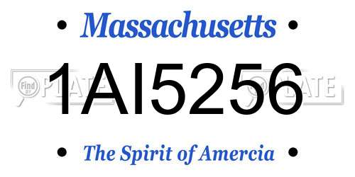 1AI5256 Massachusetts License Plate
